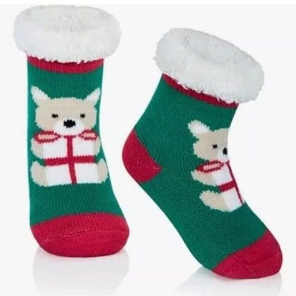 Sumona Sherpa Lined Cabin Socks Knit Winter Cozy Slipper Socks Non Slip Set of 2